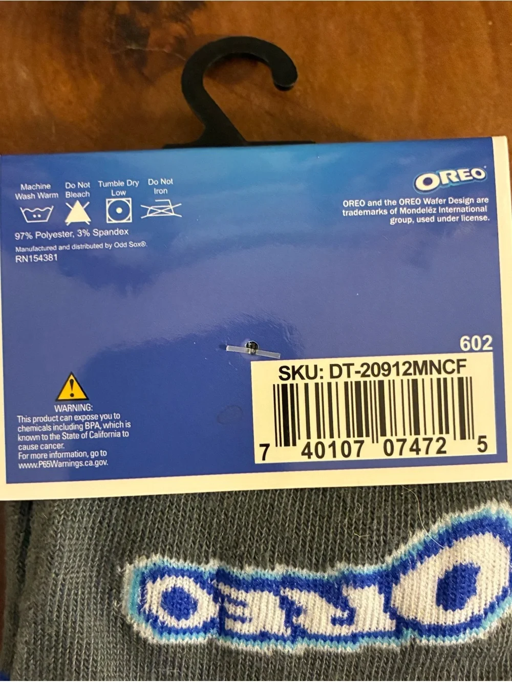 FREE WITH PURCHASE*****Oreo Gray & Blue Crew Socks